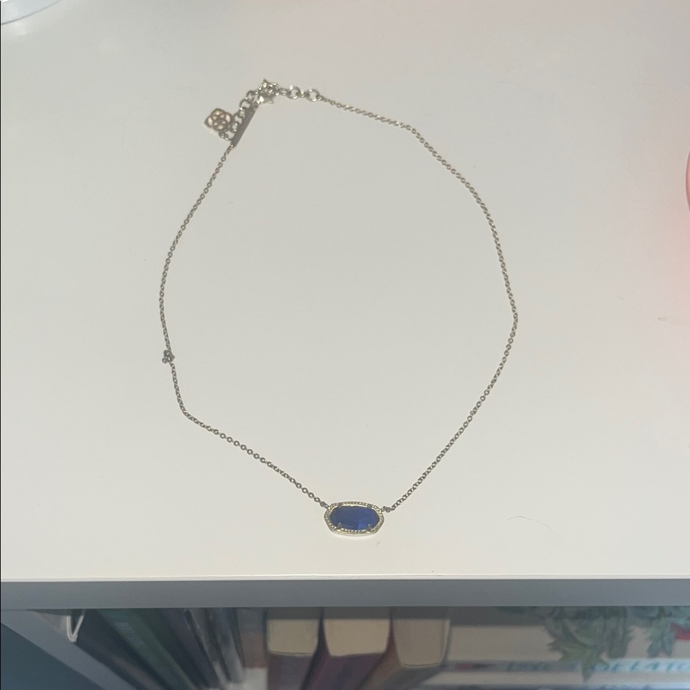 Kendra Scott Gold Necklace with Blue Pendant